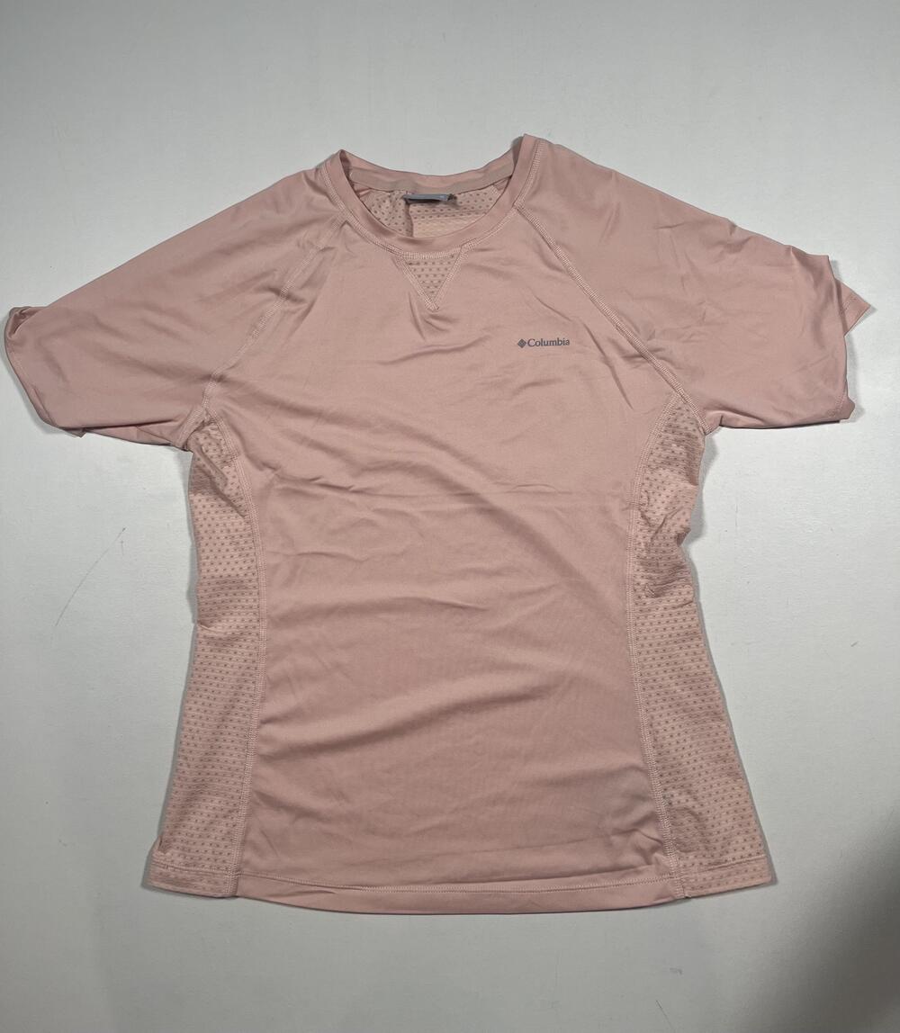 Columbia Shirt Womens Medium Pink Short Sleeve Mesh Back Athletic Top Running